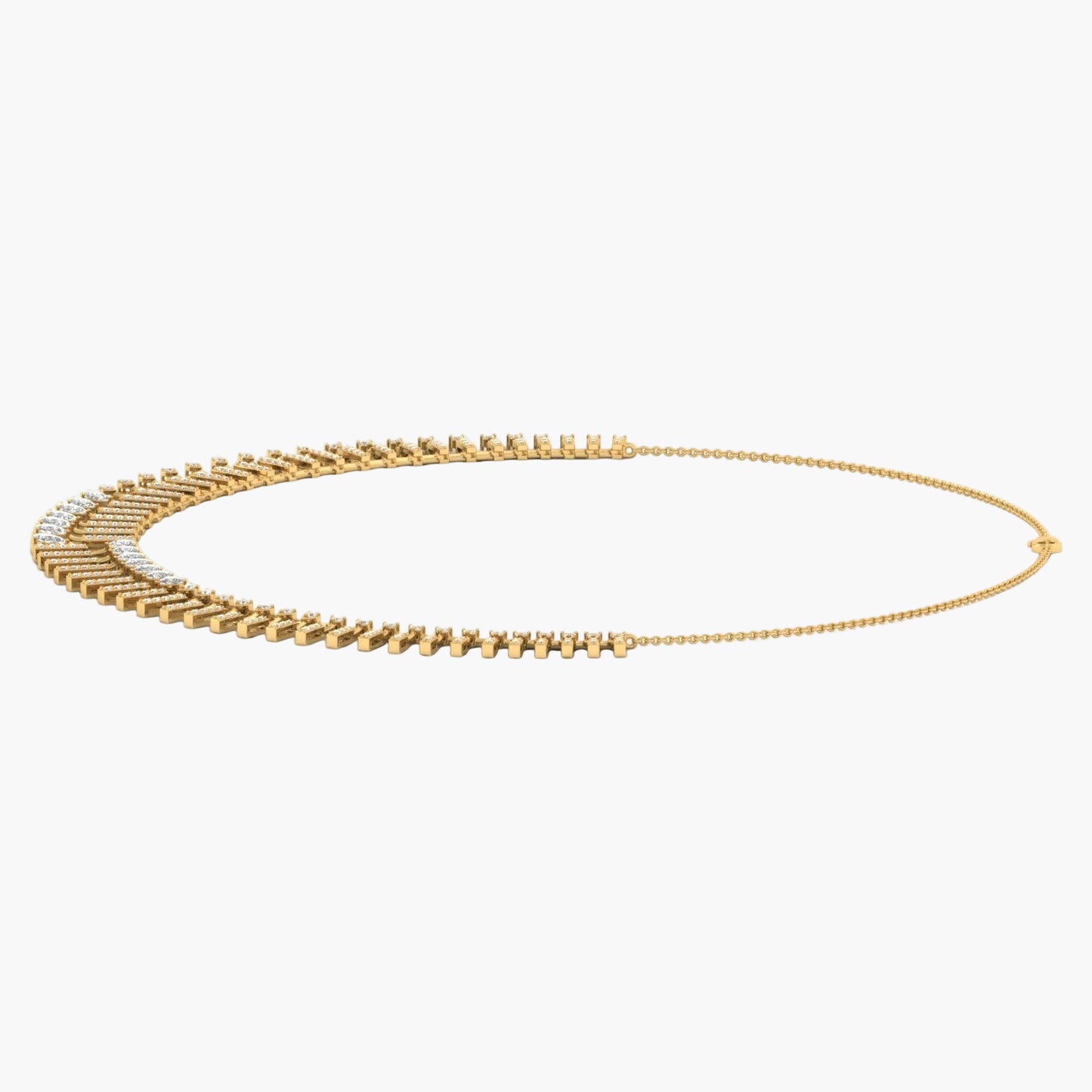 Gold necklace on a white background with 'Green Lab' branding.