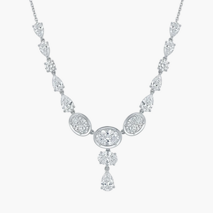 Luminous Pear-Cut Y-Drop Diamond Necklace