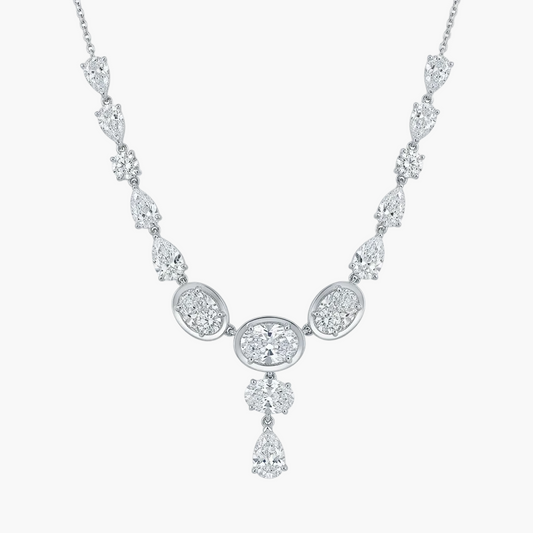 Luminous Pear-Cut Y-Drop Diamond Necklace