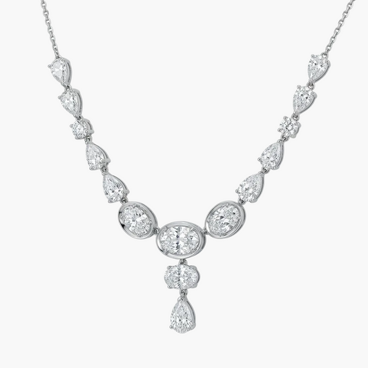 Luminous Pear-Cut Y-Drop Diamond Necklace