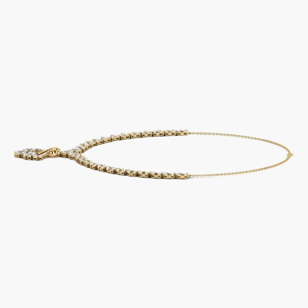 Gold bracelet on a white background