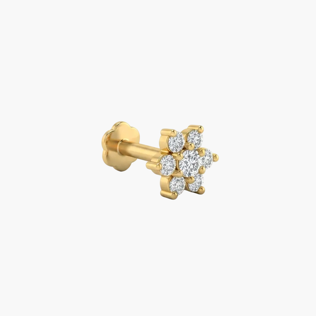 Dainty Blossom Motif Diamond Nosepin