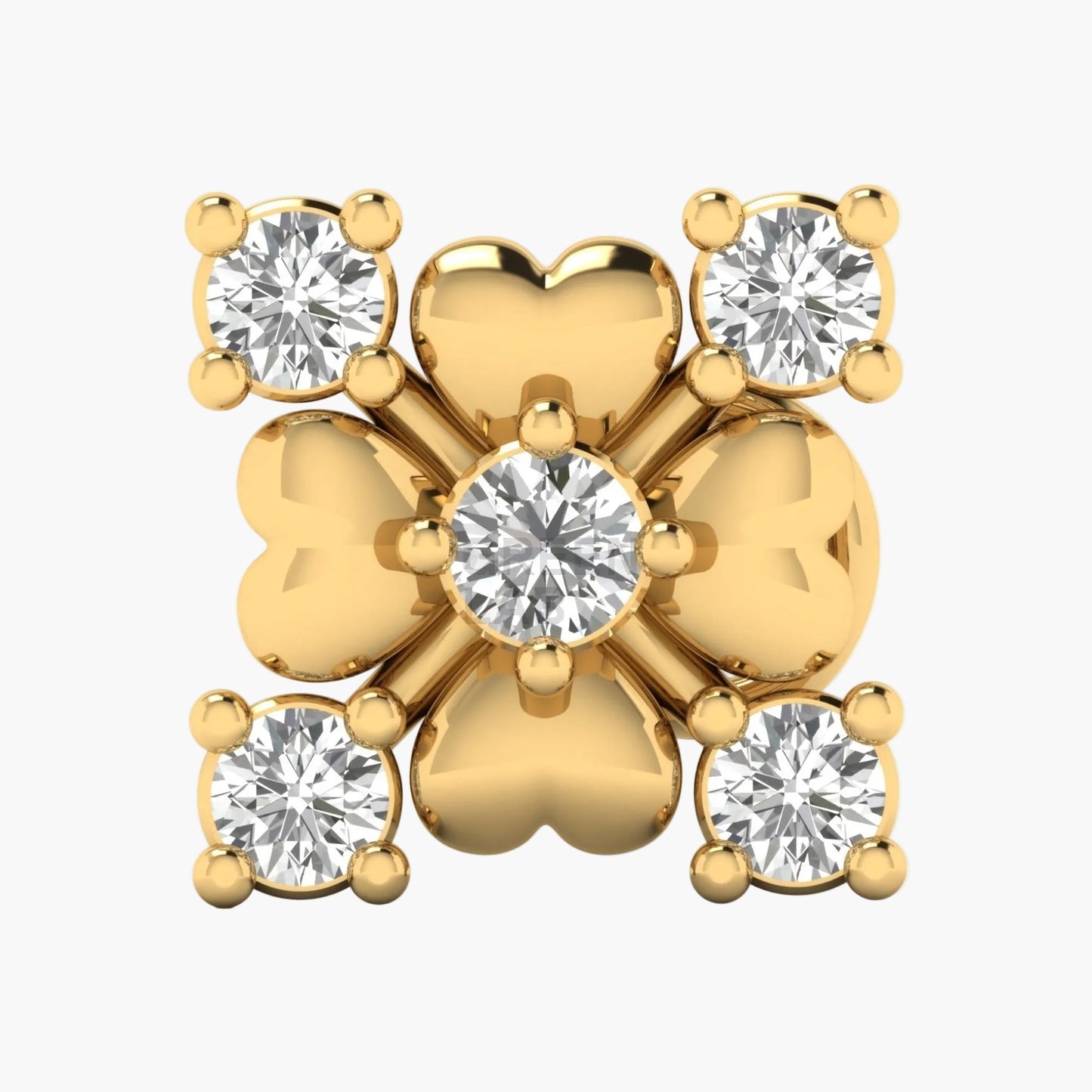 Clover Heart Diamond Nosepin