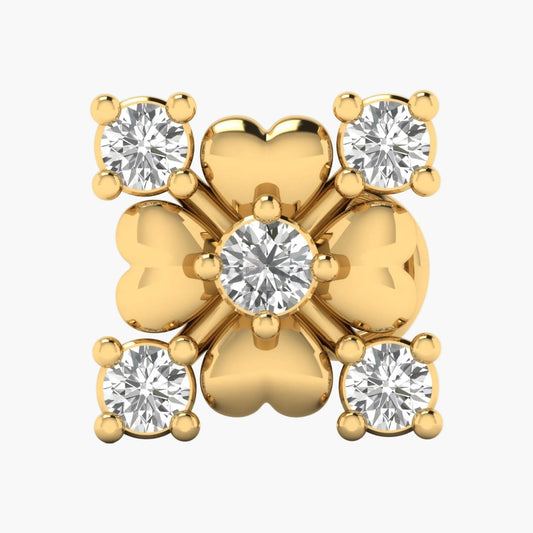 Clover Heart Diamond Nosepin