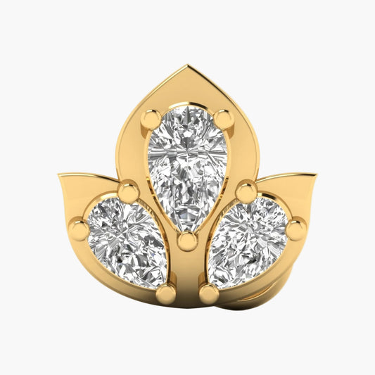 Triple Pear Crown Diamond Nosepin