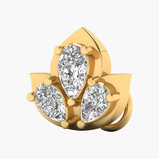 Triple Pear Crown Diamond Nosepin