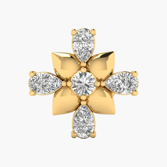 Diamond Cross Petal Diamond Nosepin