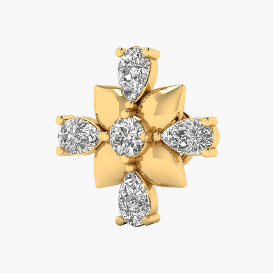 Diamond Cross Petal Diamond Nosepin