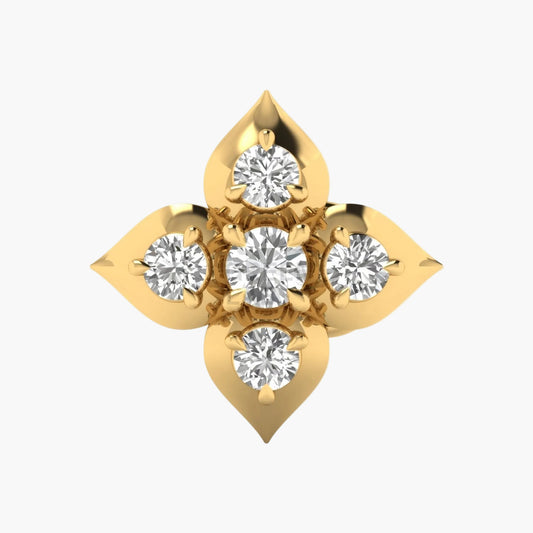 Five-Stone Lotus Cross Diamond Nosepin
