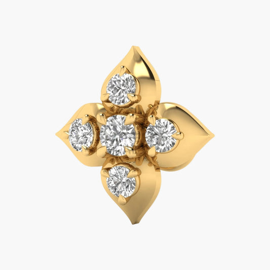 Five-Stone Lotus Cross Diamond Nosepin