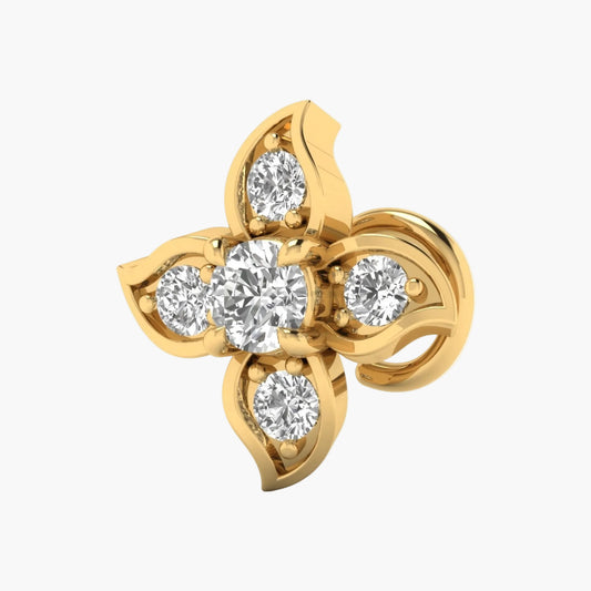 Swirl Petal Diamond Nosepin