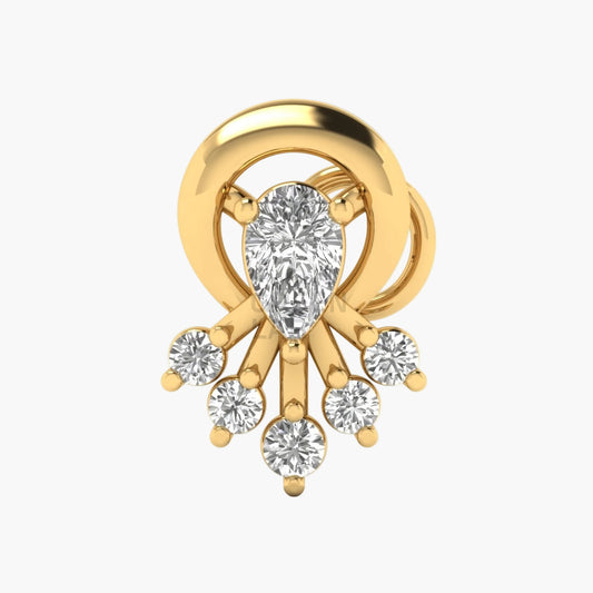 Pear Halo Fan Diamond Nosepin