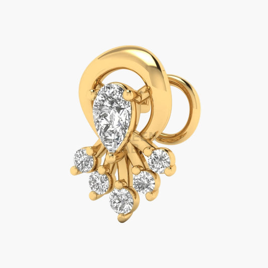 Pear Halo Fan Diamond Nosepin