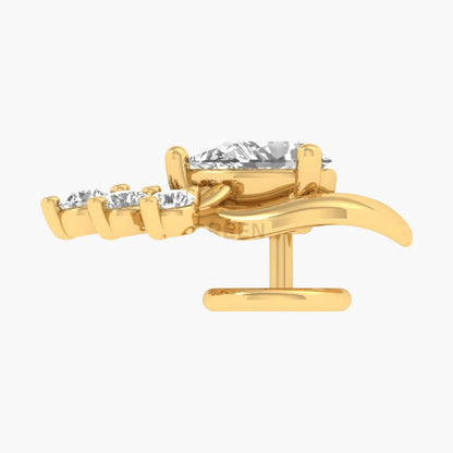 Pear Halo Fan Diamond Nosepin