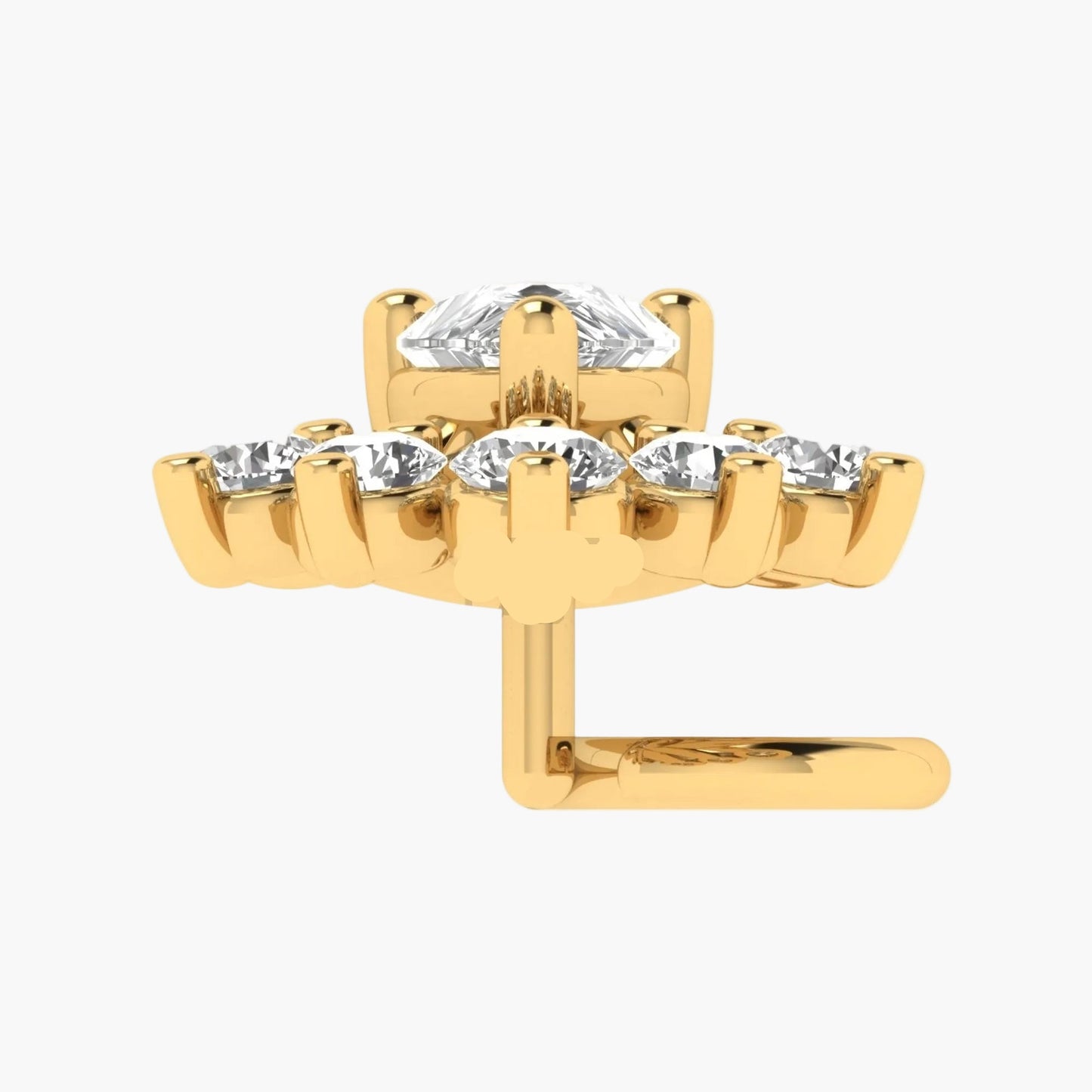 Pear Halo Fan Diamond Nosepin