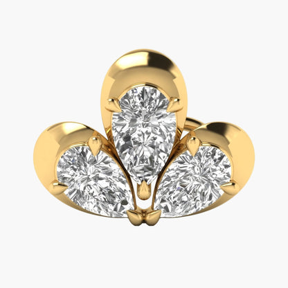 Triple Pear Dome Diamond Nosepin