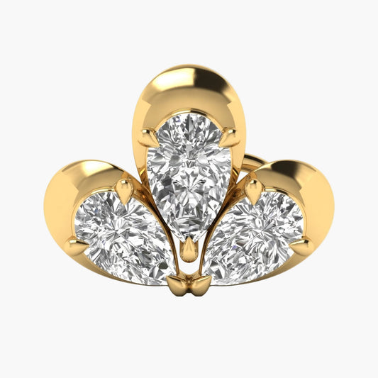 Triple Pear Dome Diamond Nosepin