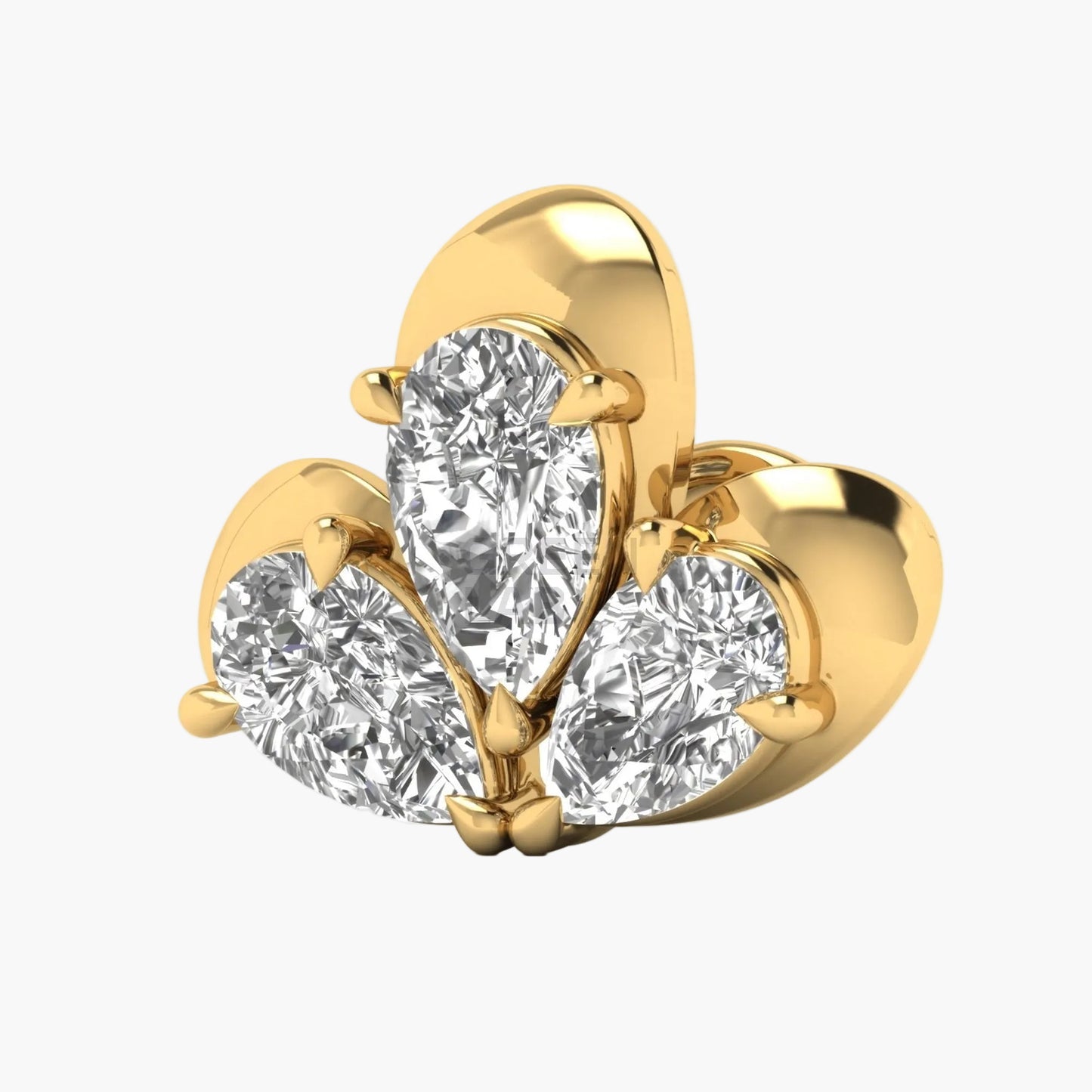 Triple Pear Dome Diamond Nosepin