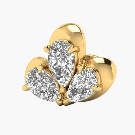 Triple Pear Dome Diamond Nosepin