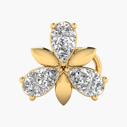 Pear Petal Bloom Diamond Nosepin