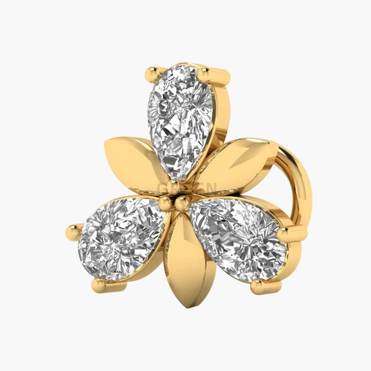 Pear Petal Bloom Diamond Nosepin