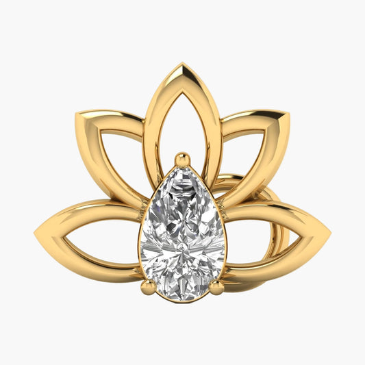 Pear Lotus Frame Diamond Nosepin