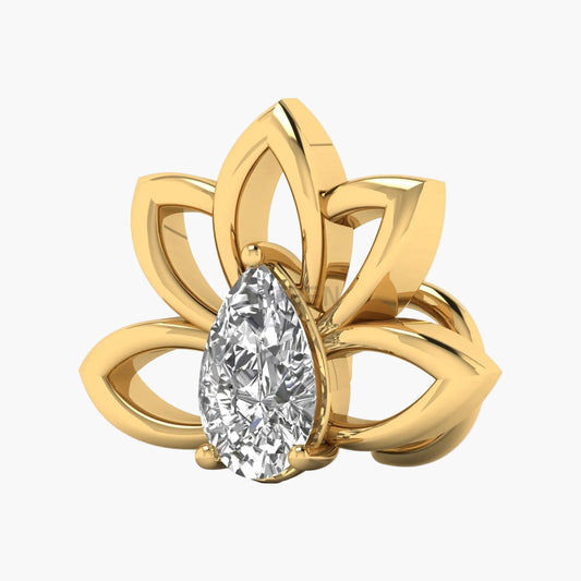 Pear Lotus Frame Diamond Nosepin