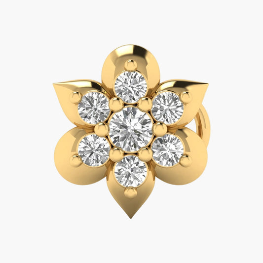 Seven-Stone Dome Flower Diamond Nosepin