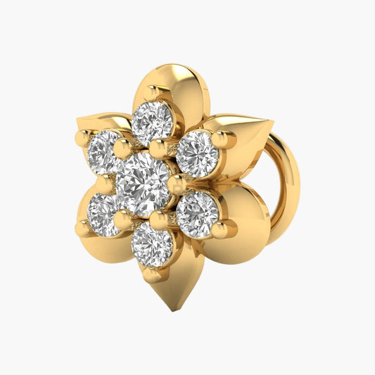 Seven-Stone Dome Flower Diamond Nosepin