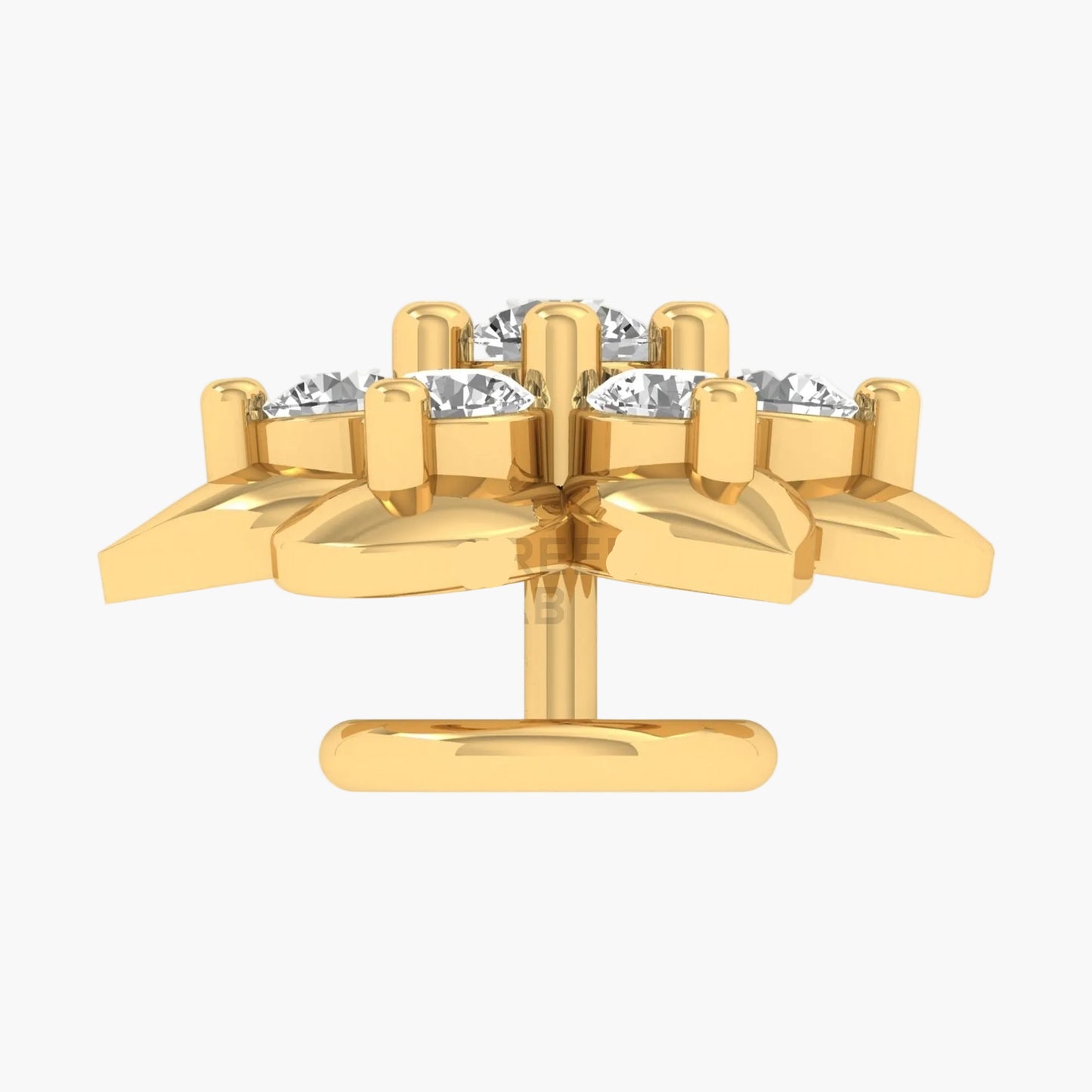 Seven-Stone Dome Flower Diamond Nosepin
