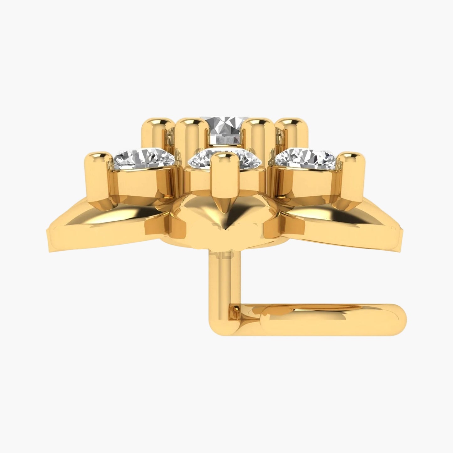 Seven-Stone Dome Flower Diamond Nosepin