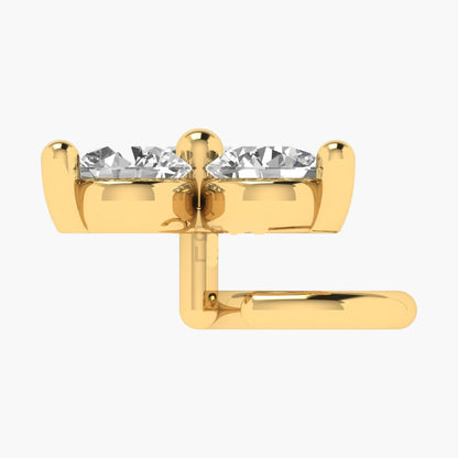 Triple Diamond Cluster Hoop Nose Ring