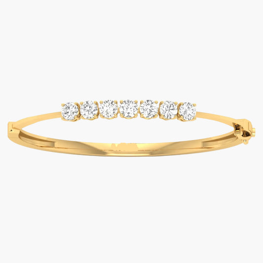 Gold bracelet with diamonds on a white background
