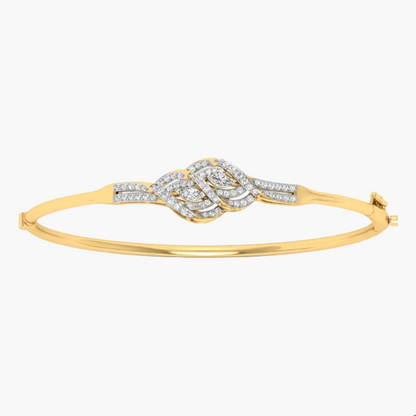 Luxurious Woven Pattern Diamond Bangle
