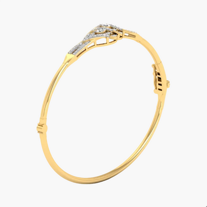 Luxurious Woven Pattern Diamond Bangle
