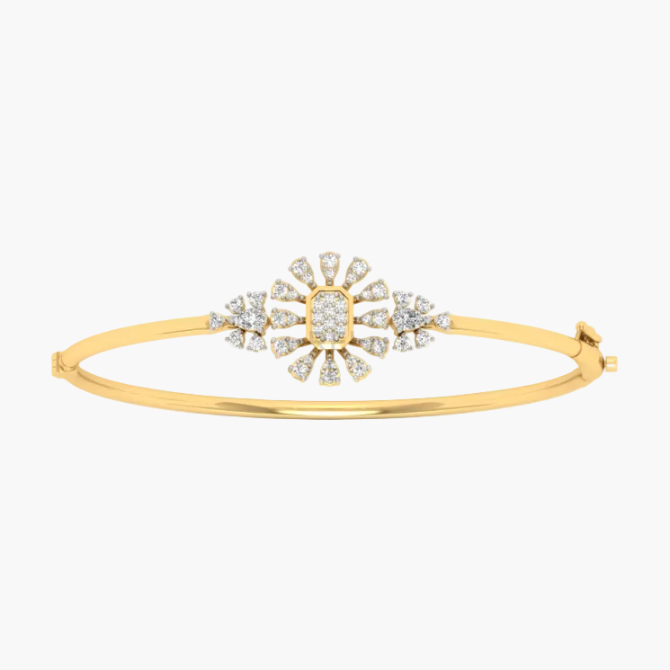 Architectural Baguette and Pear-Cluster Diamond Bracelet