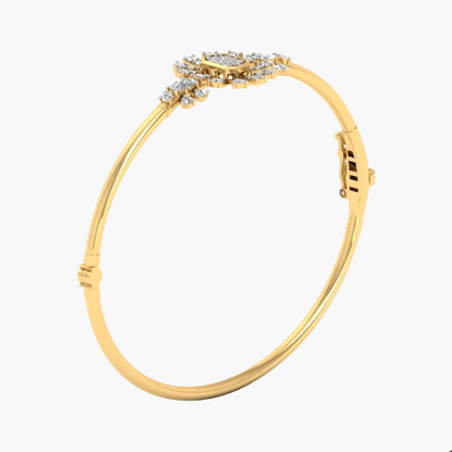 Architectural Baguette and Pear-Cluster Diamond Bracelet