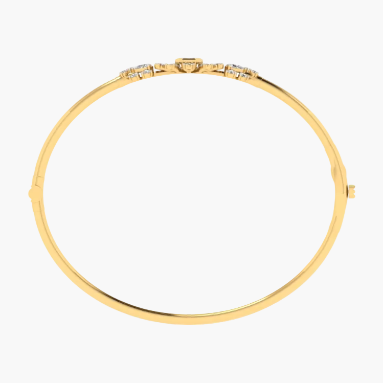 Architectural Baguette and Pear-Cluster Diamond Bracelet