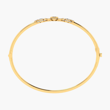 Architectural Baguette and Pear-Cluster Diamond Bracelet