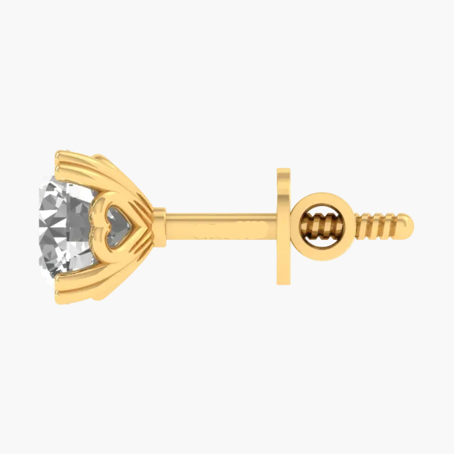 Brilliant-Cut Round Diamond Four-Prong Earrings