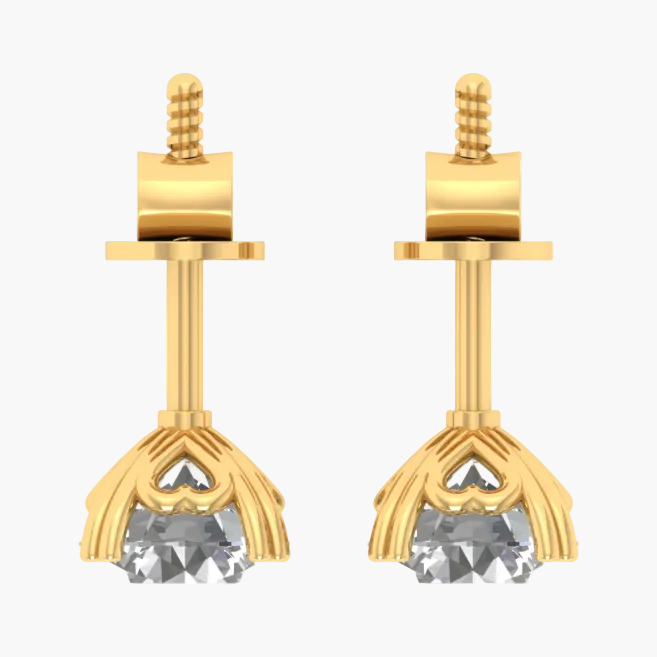 Brilliant-Cut Round Diamond Four-Prong Earrings