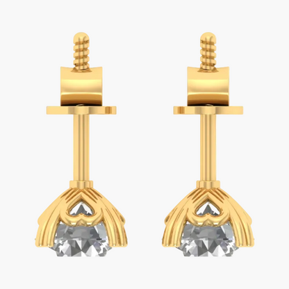 Brilliant-Cut Round Diamond Four-Prong Earrings