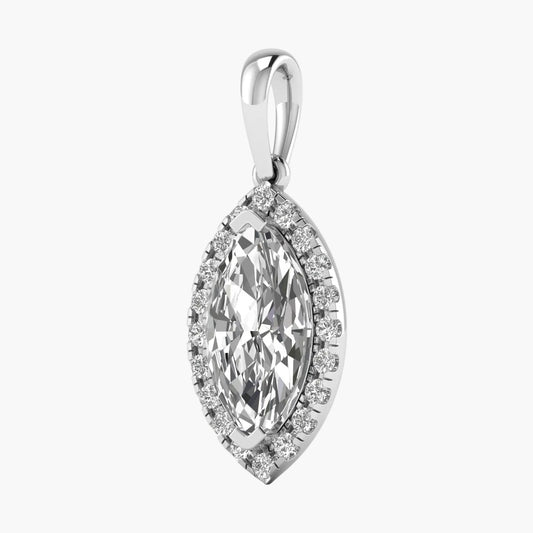 Diamond pendant on a white background