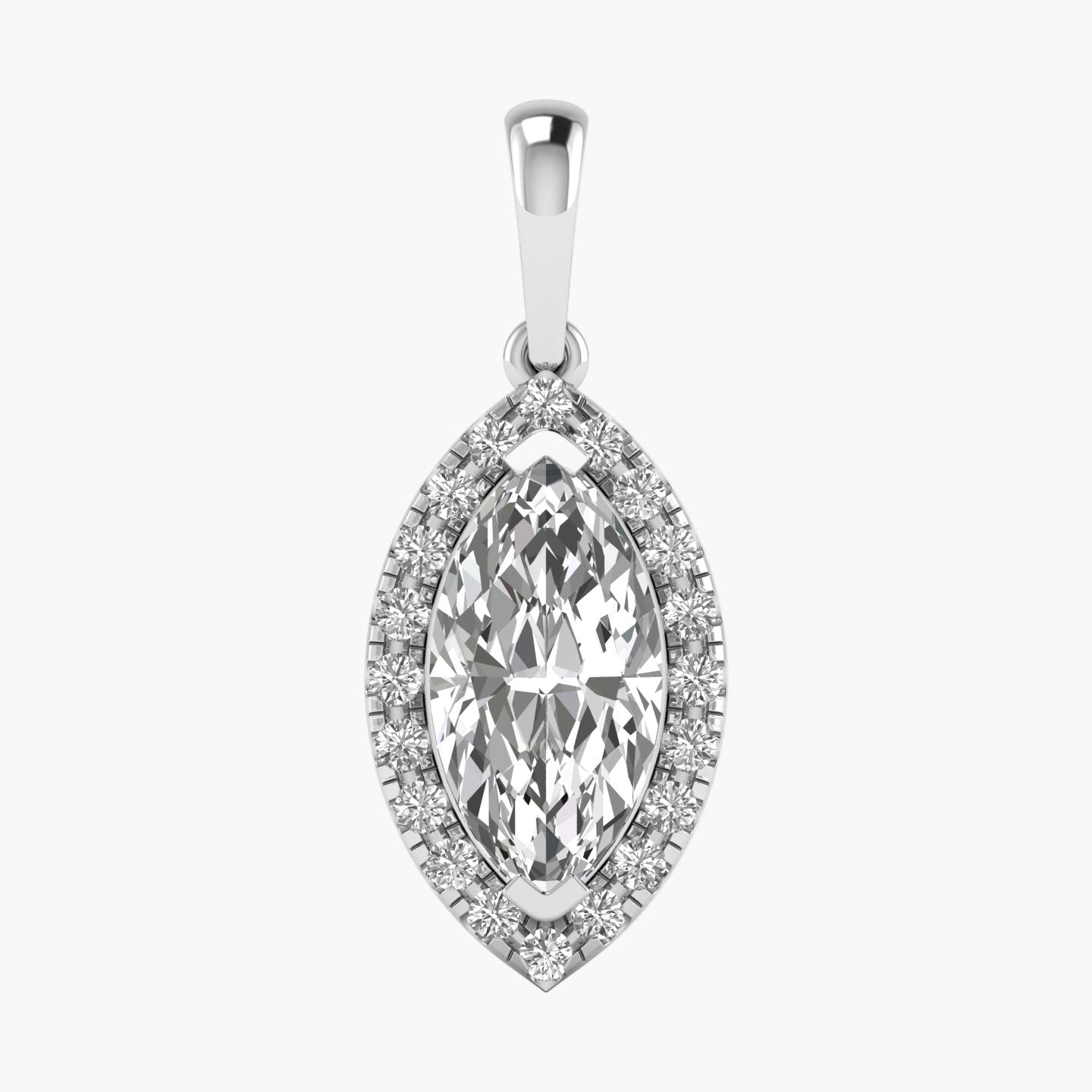 Marquise Halo Diamond Pendant