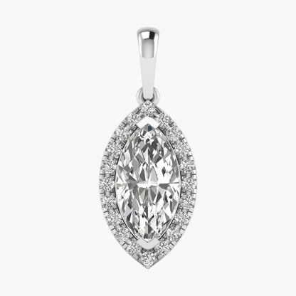 Marquise Halo Diamond Pendant