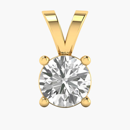 Gold pendant with a large diamond on a white background
