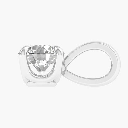 Silver ring with a clear gemstone on a white background
