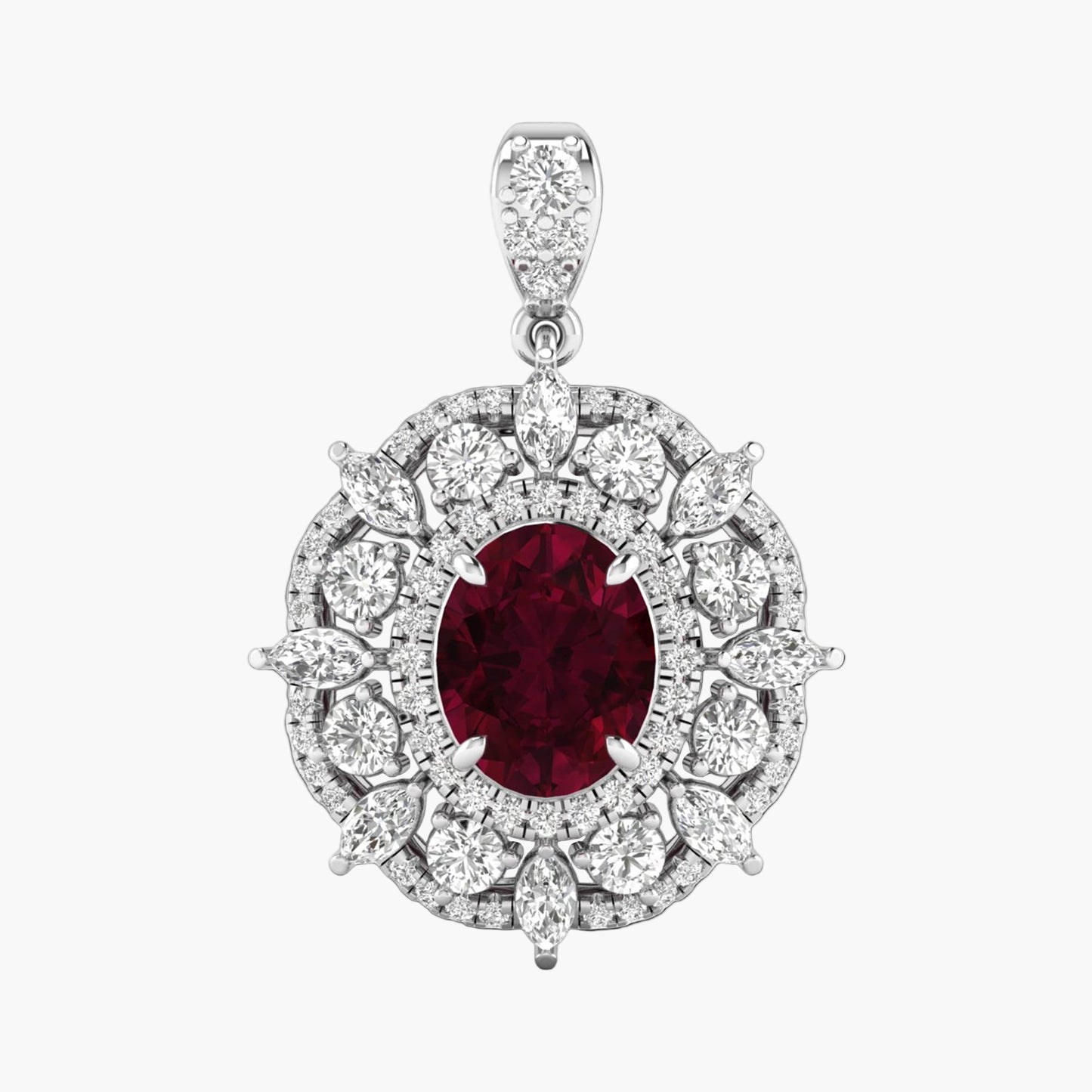Striking Chill Ruby Diamond Pendant