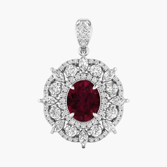 Striking Chill Ruby Diamond Pendant