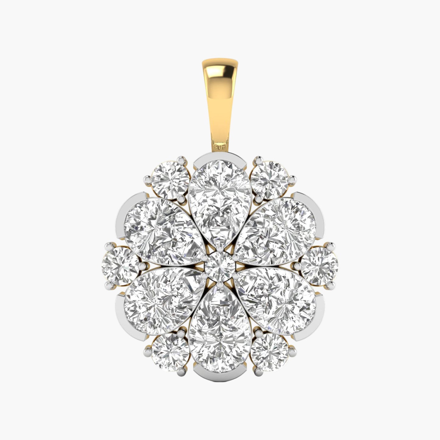 Diamond Flower Cluster Pendant